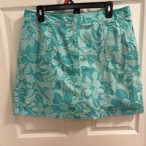 Josephine Chaus skirt with a blue green tropical print